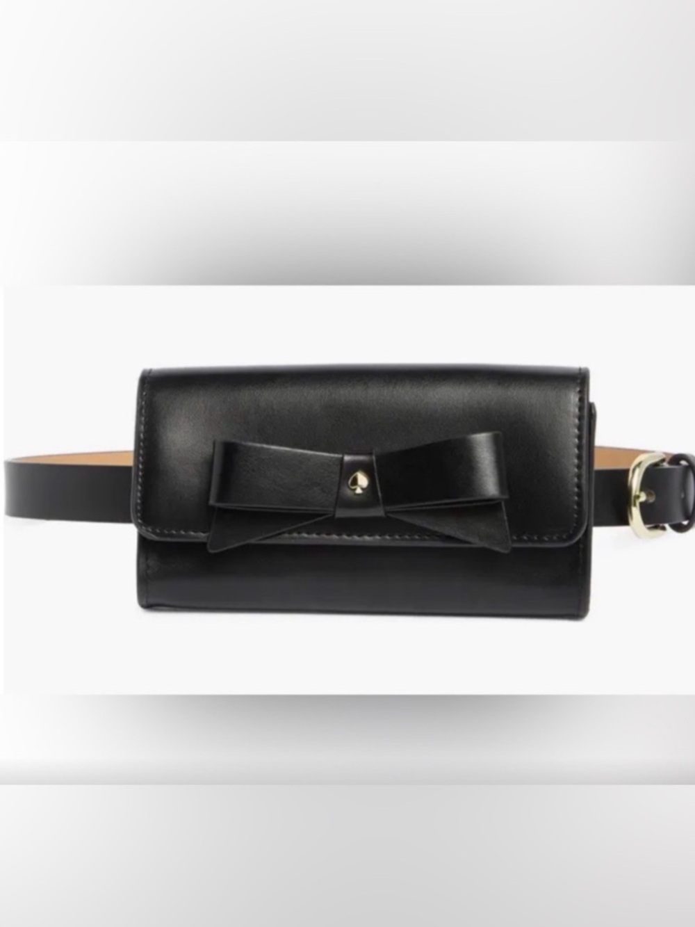 Kate Spade Black Belt Bag with Bow Accent